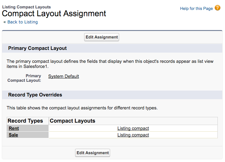 compact layout assignment metadata